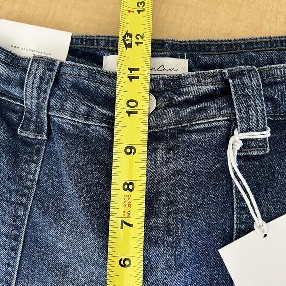 Kancan Women's Blue Cargo Denim Ankle Jeans 13/30 Flap Pockets Mid Rise Stretch - Picture 11 of 12